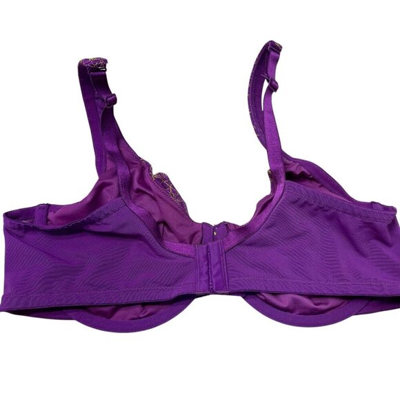 CACIQUE Bra Lace Full Coverage Lightly Lined Wired Size 42D Purple - Picture 3 of 6